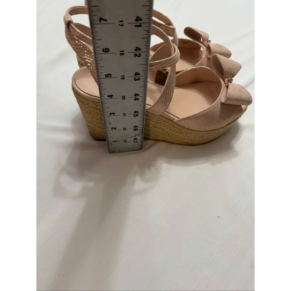 NWB Kate Spade Thelma Blush Espadrille Wedge platform Sandals Size 9M